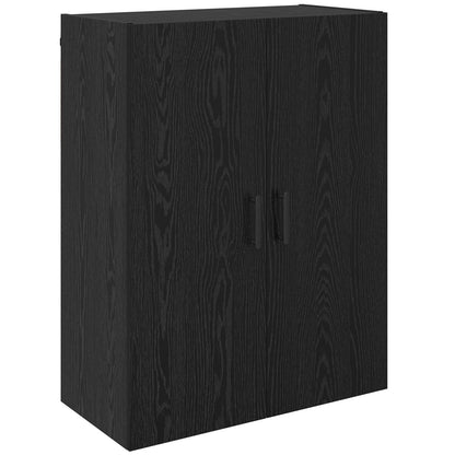 Wall Mounted Cabinets 2 pcs 69.5x34x90 cm Round Black Black oak