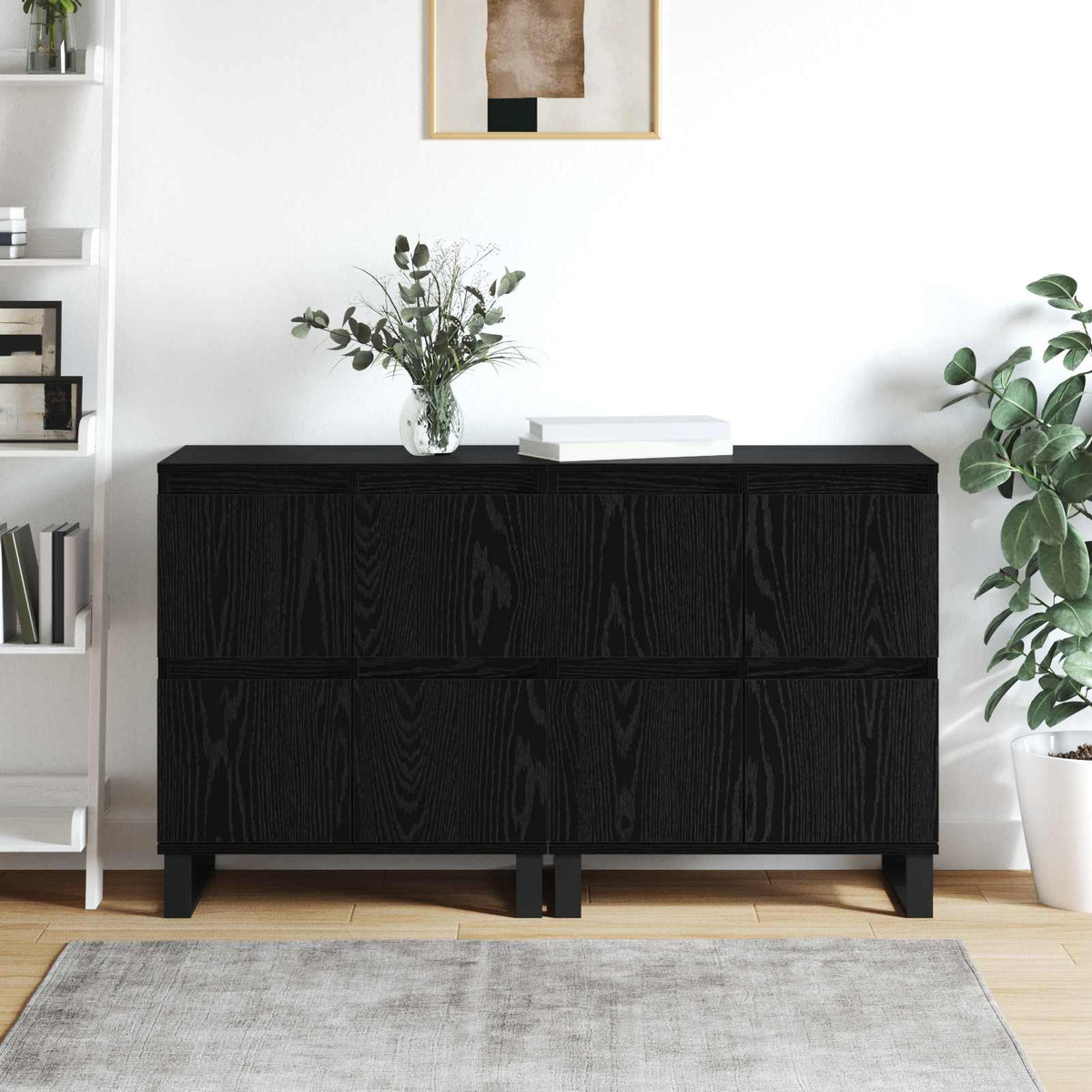Sideboards Engineered Wood 2 pcs Black oak