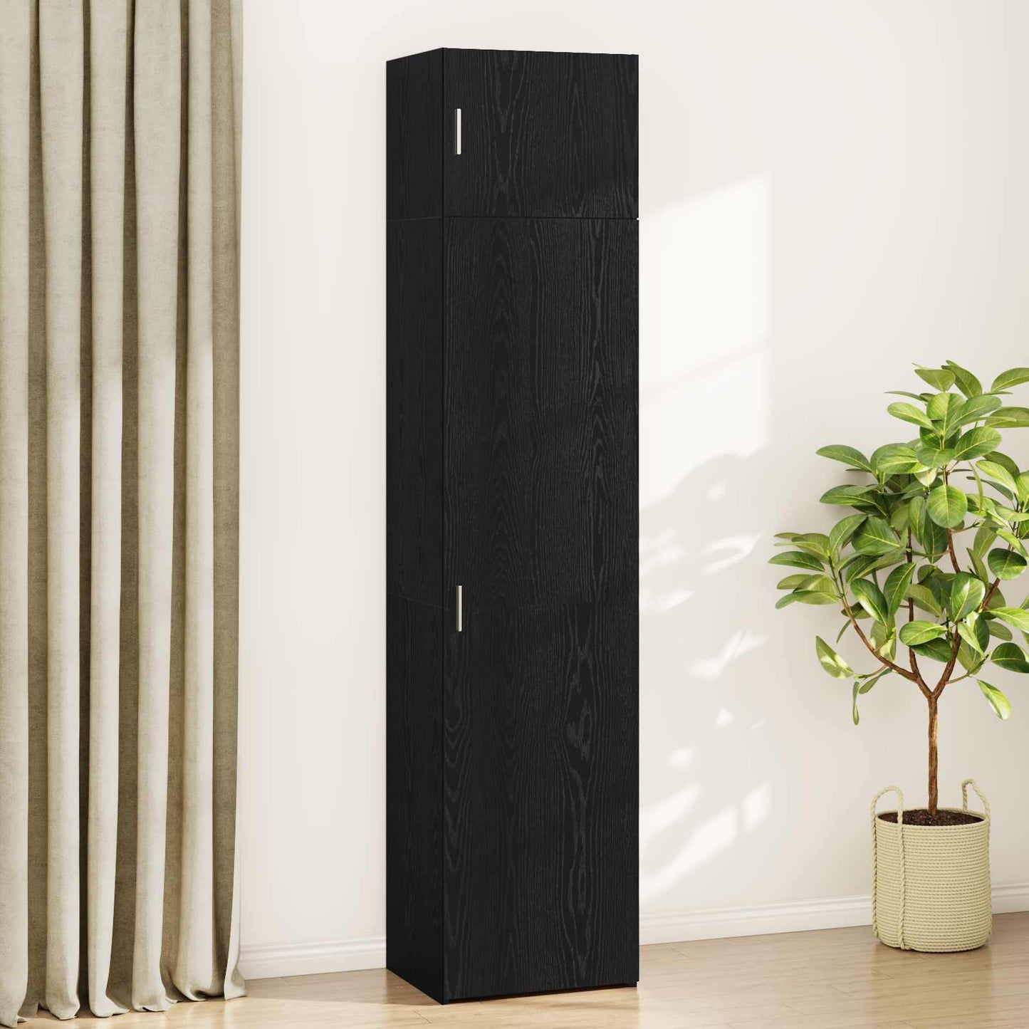 vidaXL Sideboard 2 pcs Black Oak 50 x 41 x225 cm 4