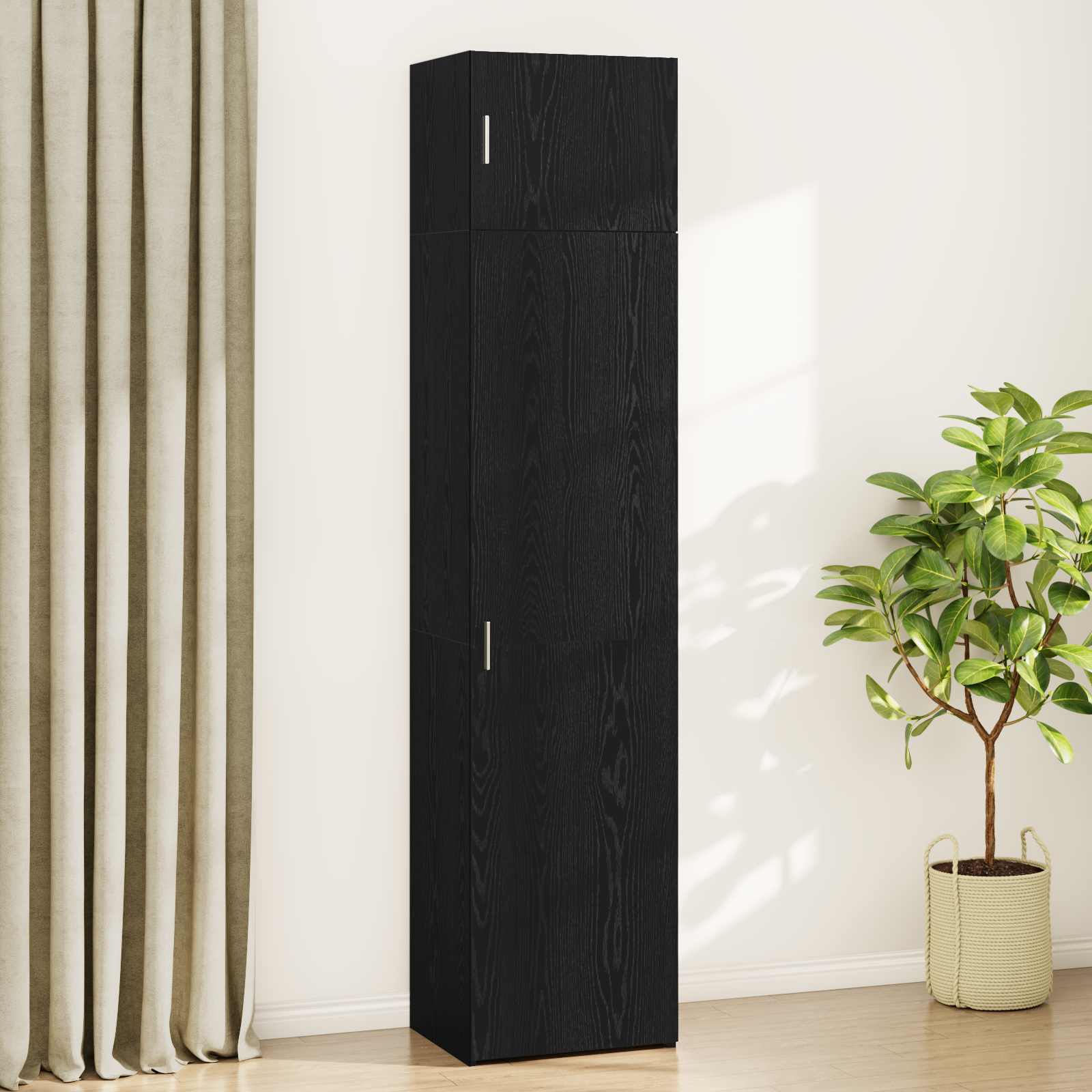 vidaXL Sideboard 2 pcs Black Oak 50 x 41 x225 cm 4