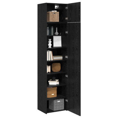 vidaXL Sideboard 2 pcs Black Oak 50 x 41 x225 cm 3
