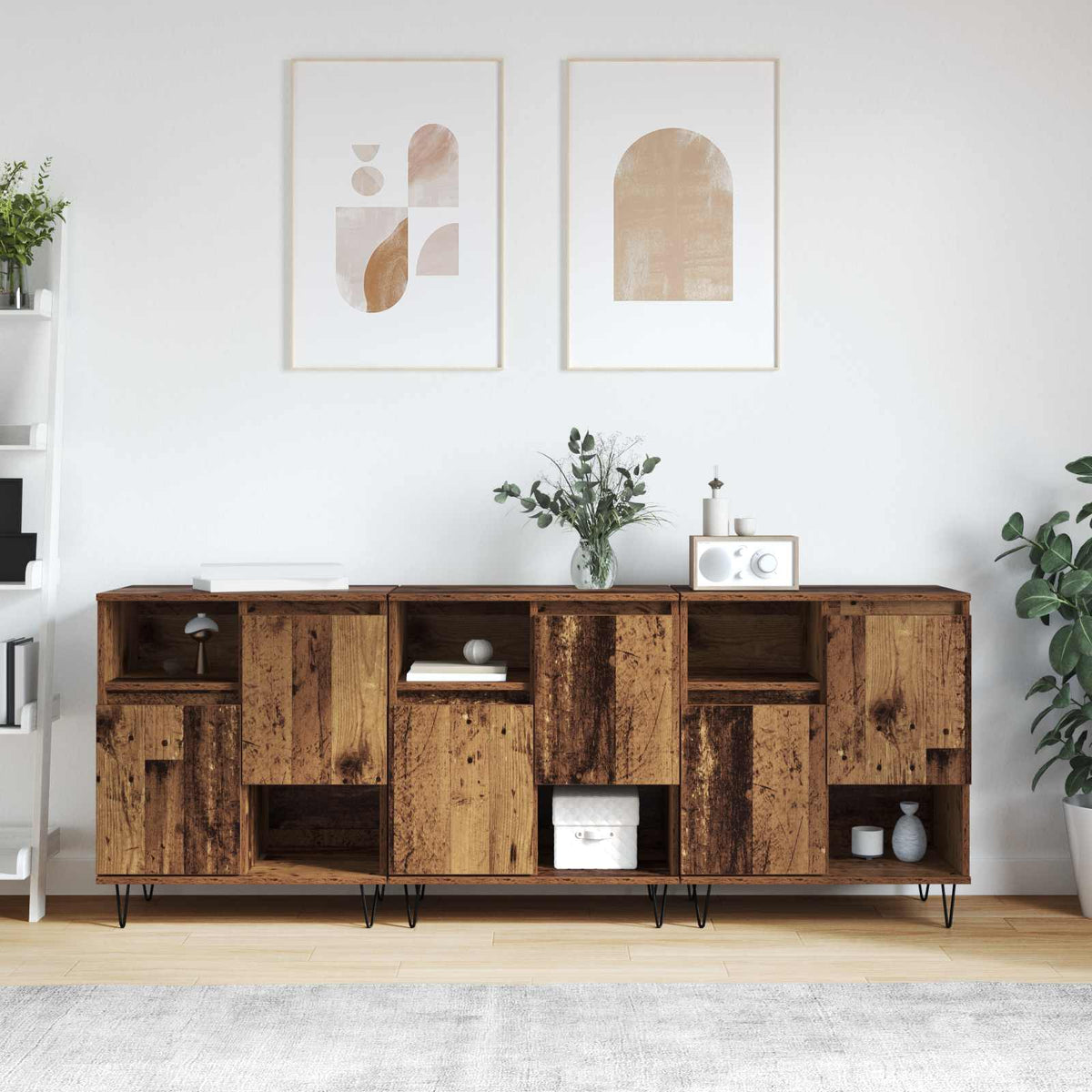 Sideboards Engineered Wood 3 pcs Old wood