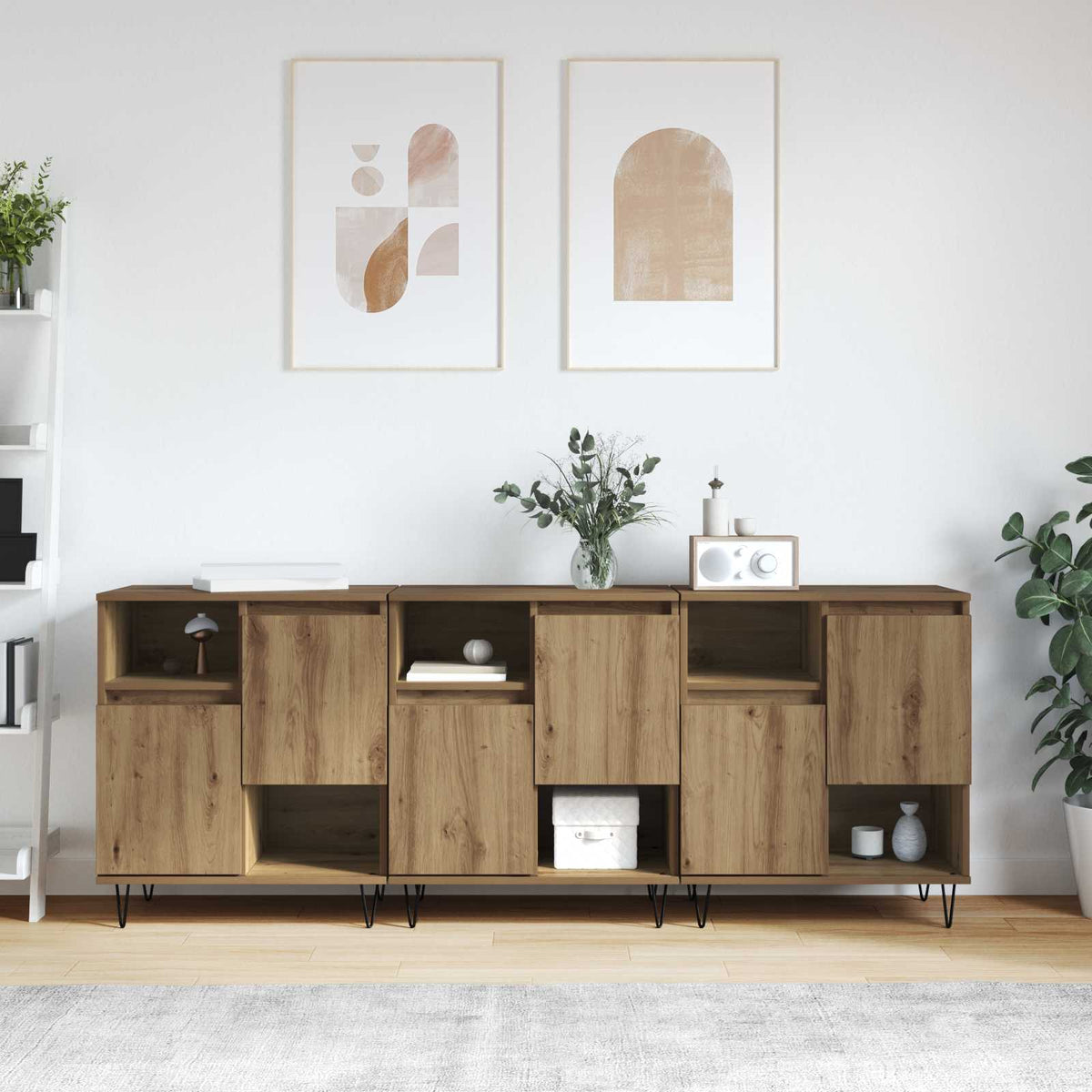Sideboards Engineered Wood 3 pcs Artisan oak