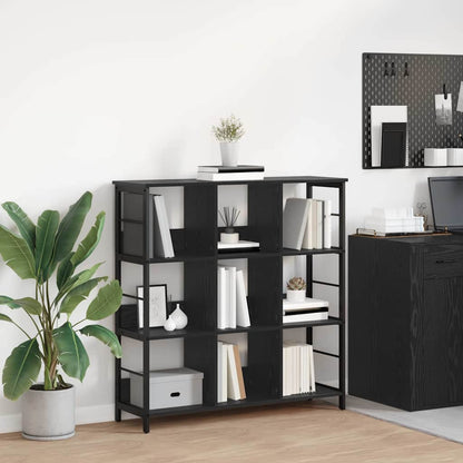 Bookshelf 9-Tier Engineered Wood Width 102 cm Black oak 104.5 cm