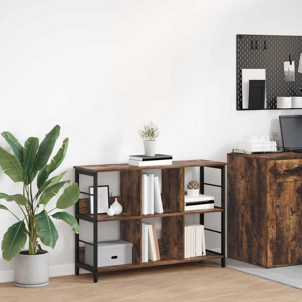 Bookshelf 9-Tier Engineered Wood Width 102 cm Smoked oak 72.5 cm
