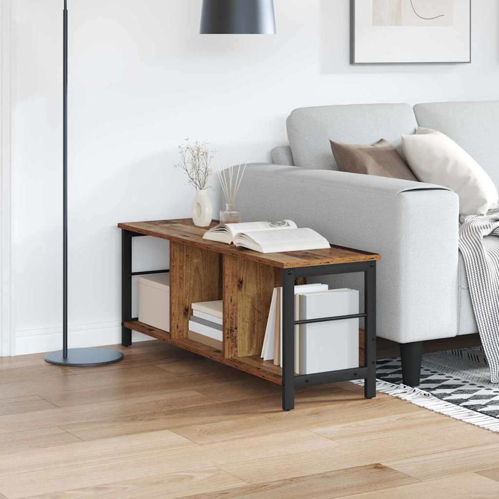Bookshelf 9-Tier Engineered Wood Width 102 cm Old wood 40.5 cm