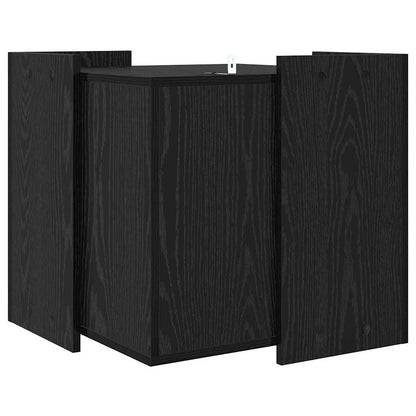 Cat Litter Box Enclosure Engineered Wood Black oak 53 cm 53 cm