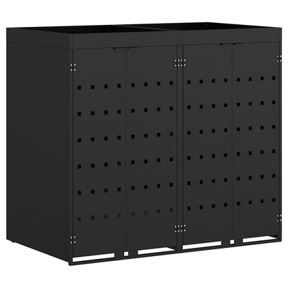 vidaXL Wheelie Bin Storage for 2 Bins Black 136 x 77.5 x 121.5 cm 2