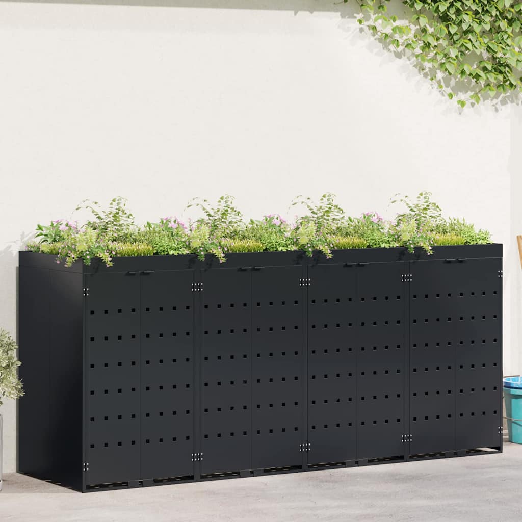 vidaXL Wheelie Bin Storage with Planter Roof for Single 240L Bin Planter Top