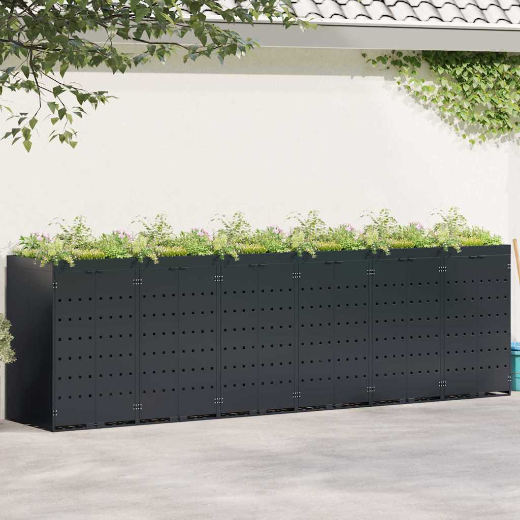 vidaXL Wheelie Bin Storage with Planter Roof for Single 240L Bin Planter Top