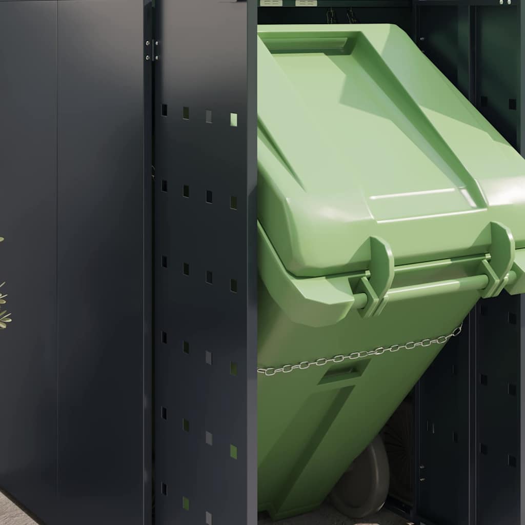 vidaXL Wheelie Bin Storage for 2 Bins Anthracite 136 x 77.5 x 121.5 cm 5
