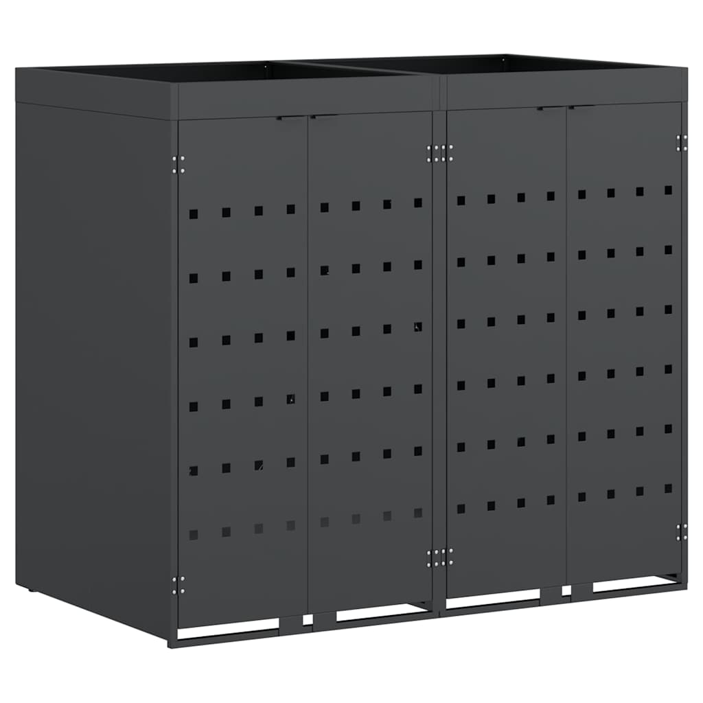 vidaXL Wheelie Bin Storage for 2 Bins Anthracite 136 x 77.5 x 121.5 cm 2