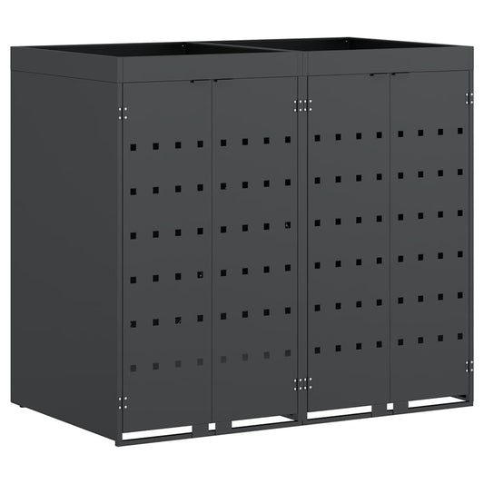 vidaXL Wheelie Bin Storage for 2 Bins Anthracite 136 x 77.5 x 121.5 cm 2