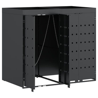 vidaXL Wheelie Bin Storage for 2 Bins Anthracite 136 x 77.5 x 121.5 cm 6