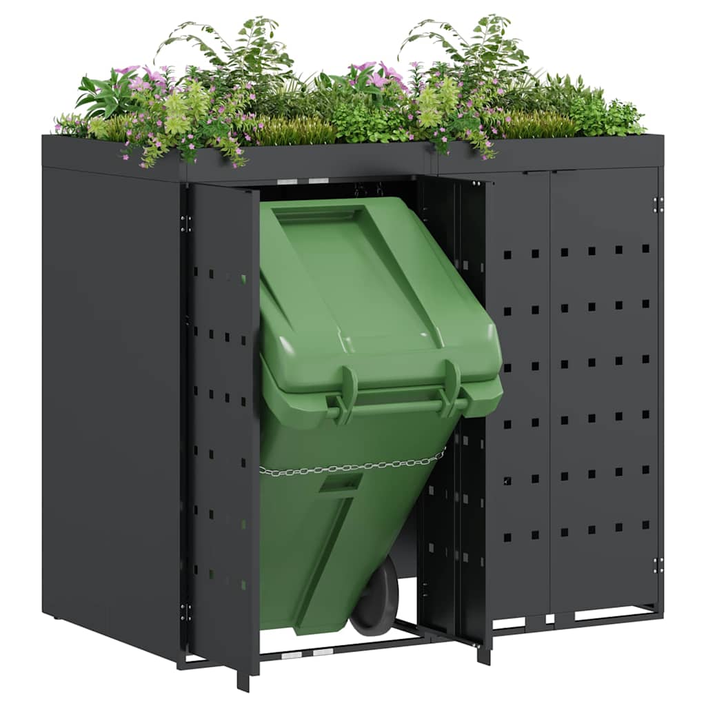 vidaXL Wheelie Bin Storage for 2 Bins Anthracite 136 x 77.5 x 121.5 cm 3