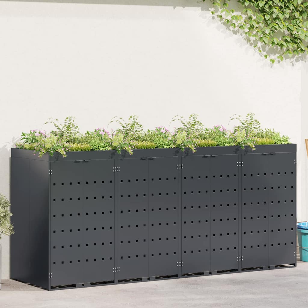 vidaXL Wheelie Bin Storage with Planter Roof for Single 240L Bin Planter Top