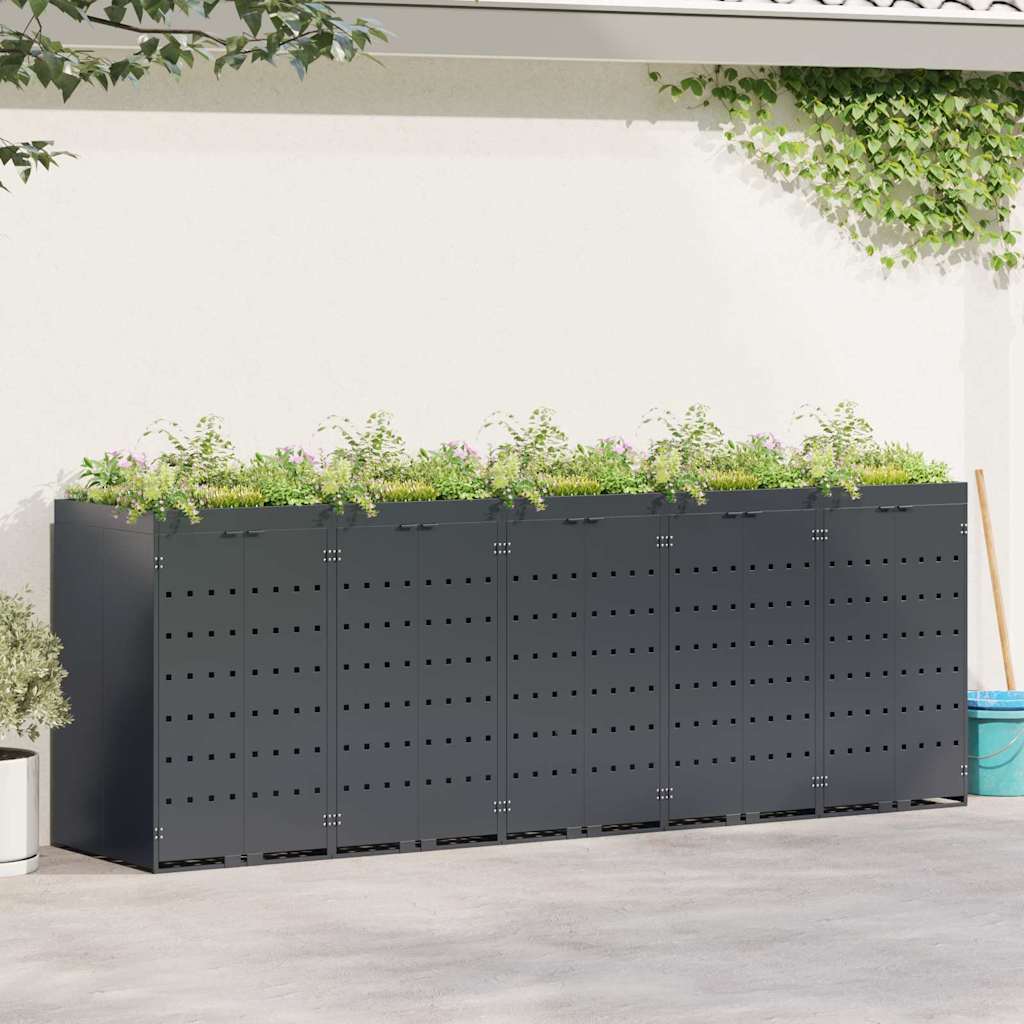 vidaXL Wheelie Bin Storage with Planter Roof for Single 240L Bin Planter Top