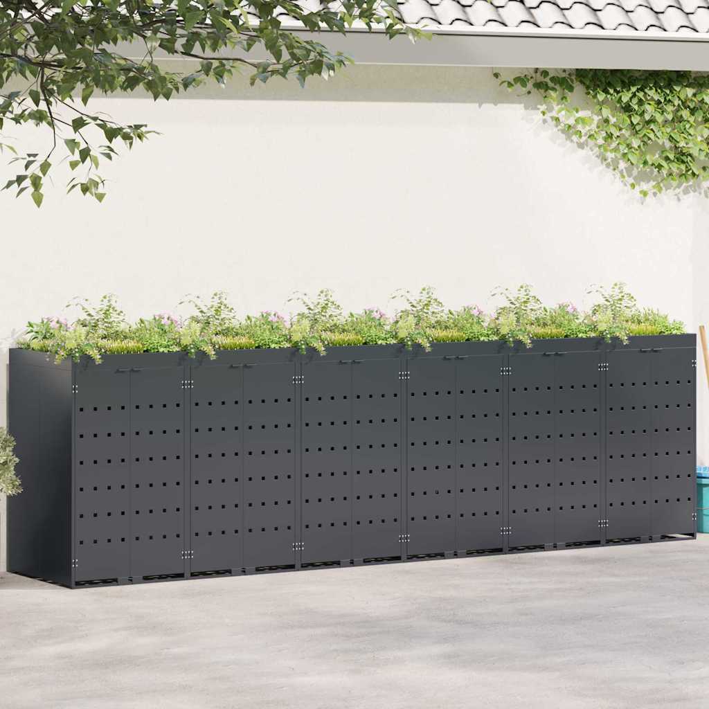 vidaXL Wheelie Bin Storage with Planter Roof for Single 240L Bin Planter Top