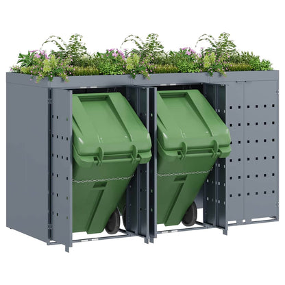 vidaXL Wheelie Bin Storage for 3 Bins Light Grey 204 x 77.5 x 121.5 cm 3