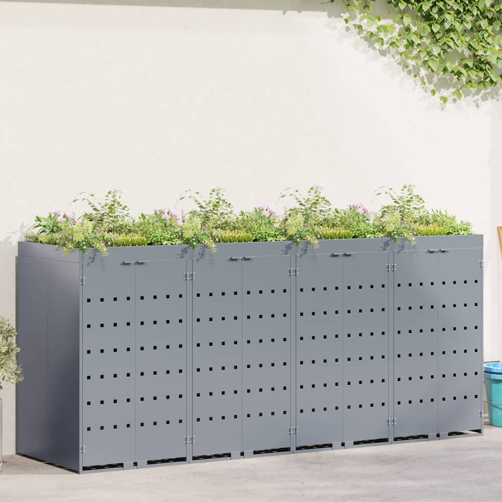 vidaXL Wheelie Bin Storage with Planter Roof for Single 240L Bin Planter Top