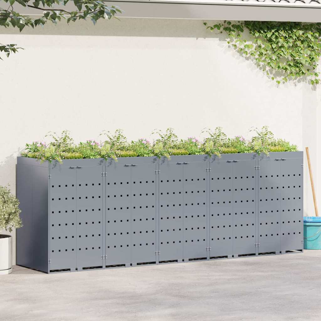 vidaXL Wheelie Bin Storage with Planter Roof for Single 240L Bin Planter Top
