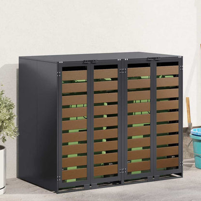 vidaXL Wheelie Bin Storage for 2 Bins Steel Anthracite 1