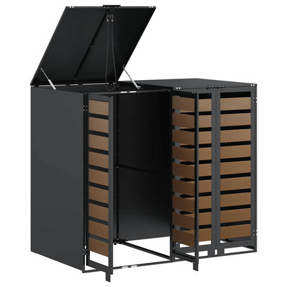 vidaXL Wheelie Bin Storage for 2 Bins Steel Anthracite 6