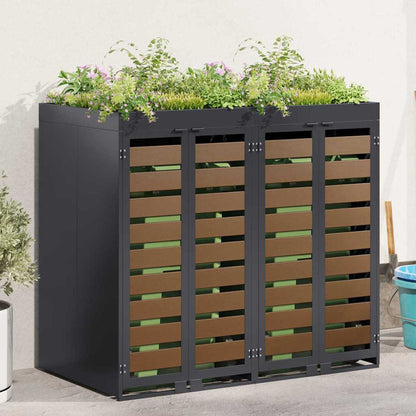 vidaXL Wheelie Bin Storage for Bins Steel Anthracite 2 pcs