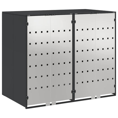 vidaXL Wheelie Bin Storage for 2 Bins Stainless Steel Anthracite 2