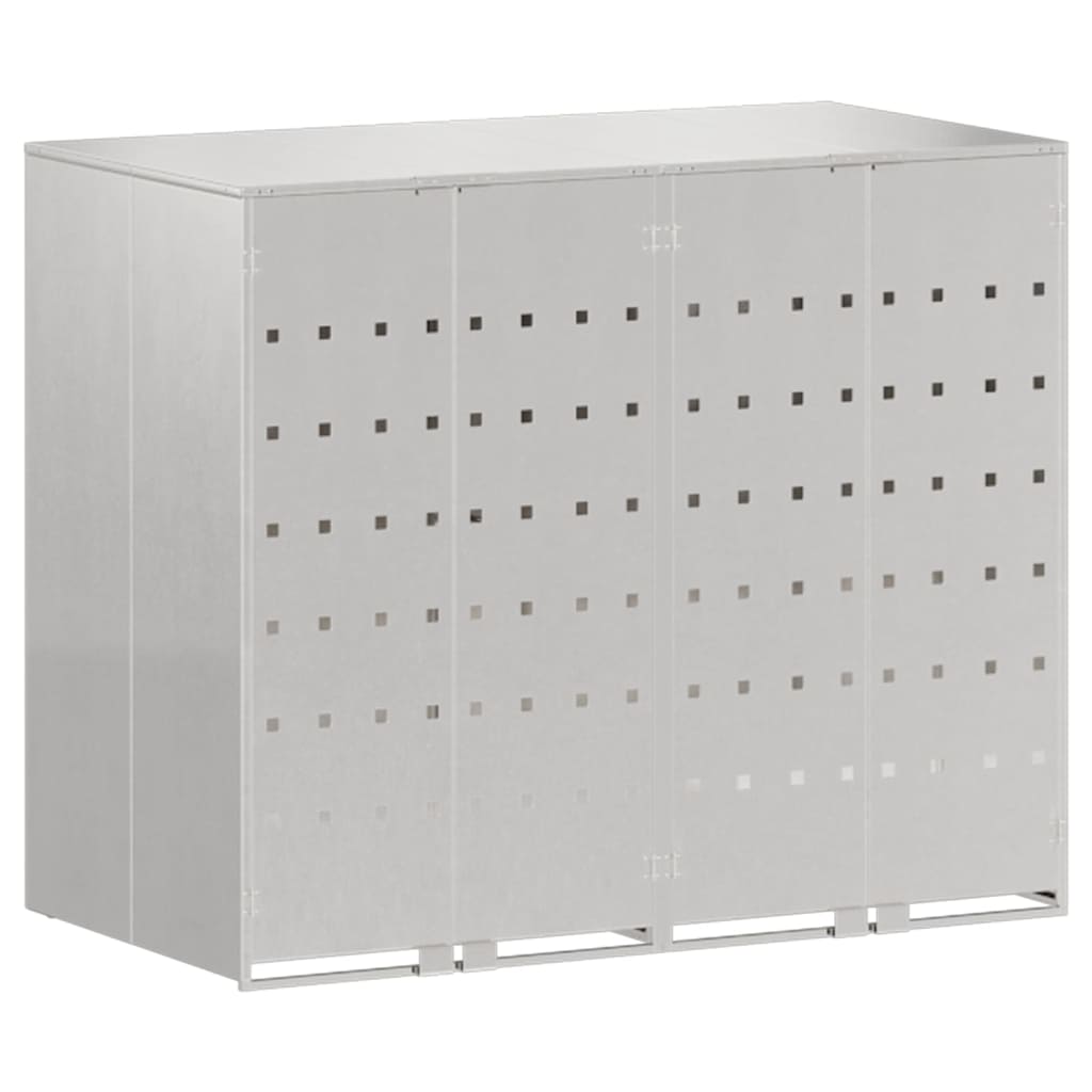 Wheelie Bin Storage for Bins Steel Anthracite 2 All stainless steel without planter