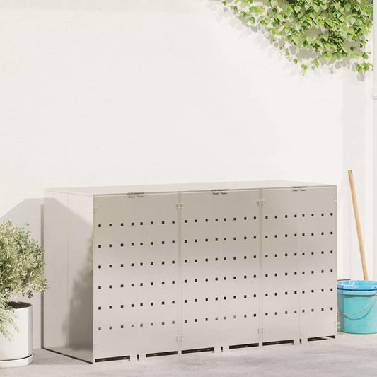 Wheelie Bin Storage for Bins Steel Anthracite 3 pcs All stainless steel without planter