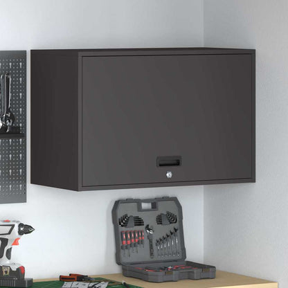 Wall Cabinet for Garage with Gas-lift Door Depth 40 cm Black 80 cm