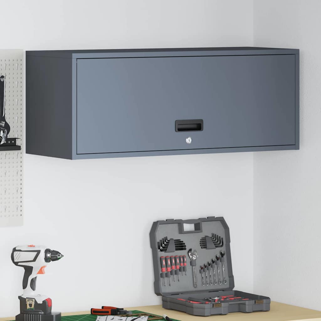 Wall Cabinet for Garage with Gas-lift Door Depth 33 cm Anthracite 90 cm