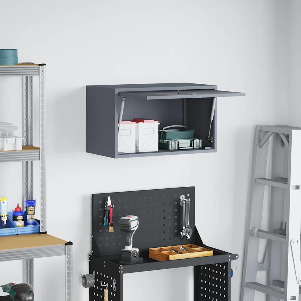 Wall Cabinet for Garage with Gas-lift Door Depth 33 cm Anthracite 60 cm