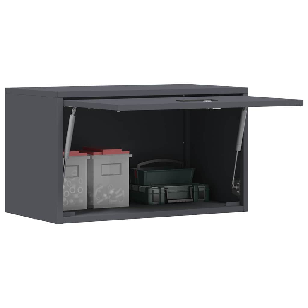 Wall Cabinet for Garage with Gas-lift Door Depth 33 cm Anthracite 60 cm