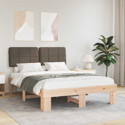 Bed Frame Upholstered Headboard Length Natural Taupe