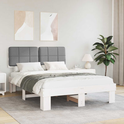 Bed Frame Upholstered Headboard Length White Light Grey