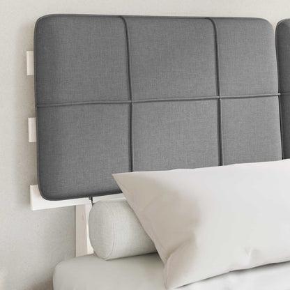 Bed Frame with Upholstered Headboard Length 190 cm White and Light Grey 120 cm