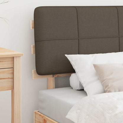Bed Frame with Upholstered Headboard Length 190 cm Natural and Taupe 90 cm
