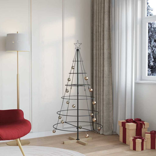 Metal Christmas Tree KUOPIO Steel Black 150 cm