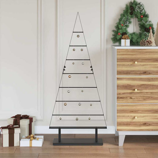 Metal Christmas Tree with Triangle Stand KUOPIO Steel Black 125 cm