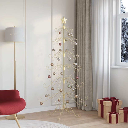 Metal Christmas Tree KUOPIO Steel Gold 180 cm