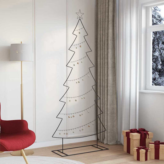 Metal Christmas Tree with Stand KUOPIO Steel Black 210 cm