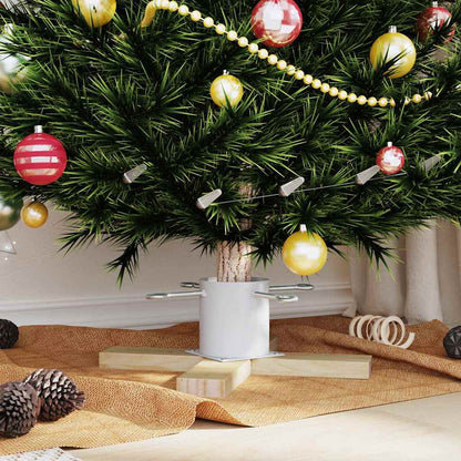 vidaXL Christmas Tree Stand White 50 x 50 x 16 cm Solid Pine Wood 4