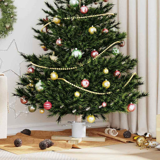 vidaXL Christmas Tree Stand White 50 x 50 x 16 cm Solid Pine Wood 1