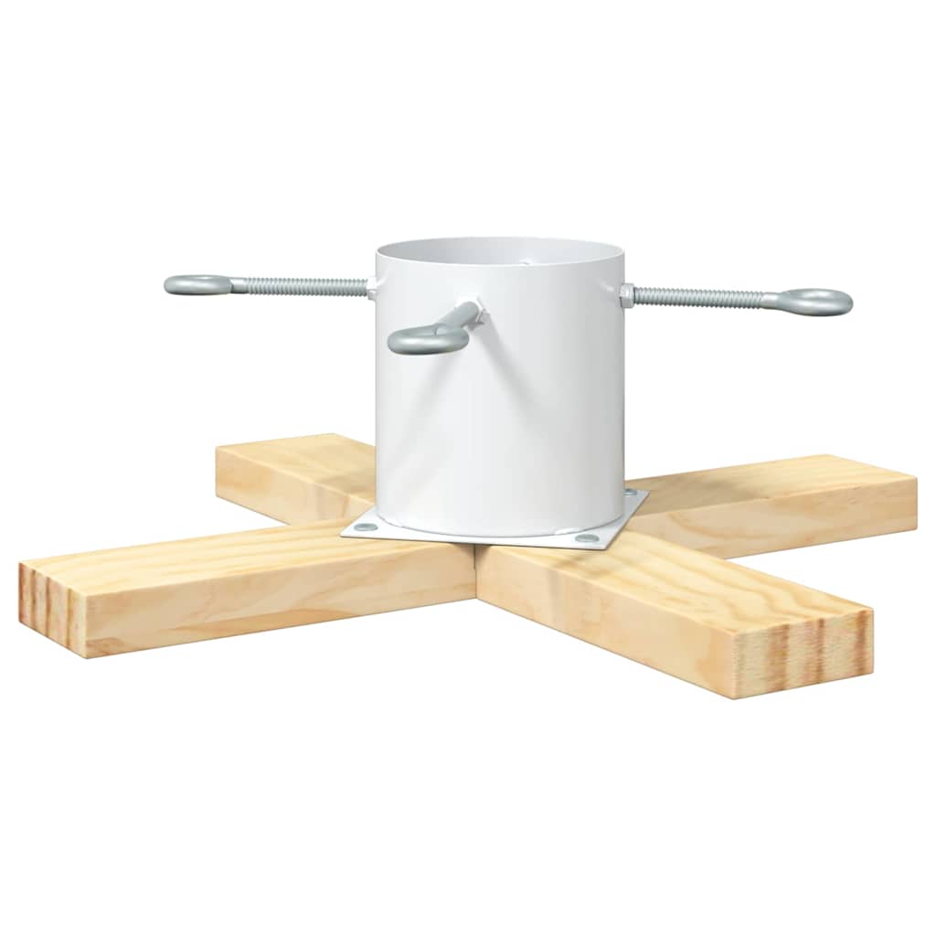vidaXL Christmas Tree Stand White 50 x 50 x 16 cm Solid Pine Wood 2