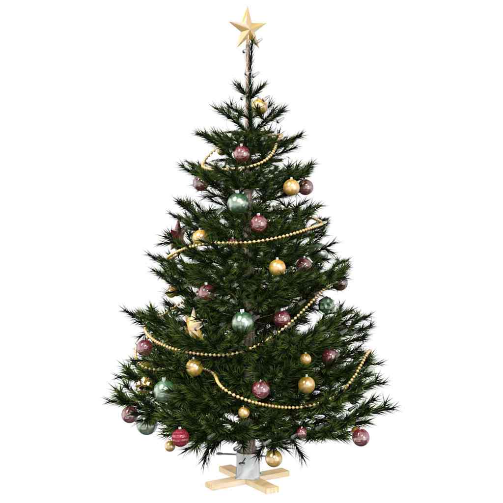 vidaXL Christmas Tree Stand White 50 x 50 x 16 cm Solid Pine Wood 3