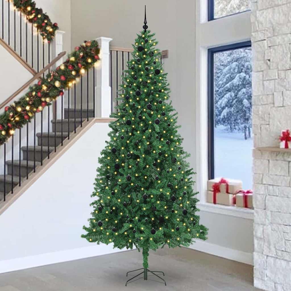 vidaXL Artificial Christmas Tree with 300 LEDs with Stand Green 300 cm 1
