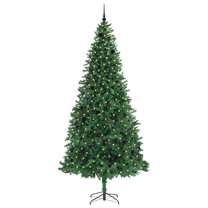 Artificial Christmas Tree with 300 LEDs with Stand Green 300 cm with LEDs&black balls