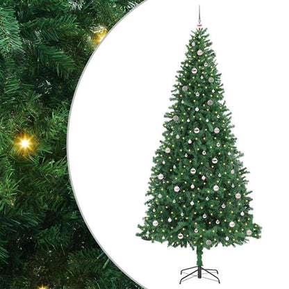 Artificial Christmas Tree with 300 LEDs with Stand Green 300 cm with LEDs&pink balls